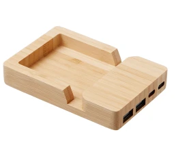 USB хаб «Memo», 2*USB, 2*Type C, бамбук