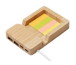 USB хаб «Memo», 2*USB, 2*Type C, бамбук