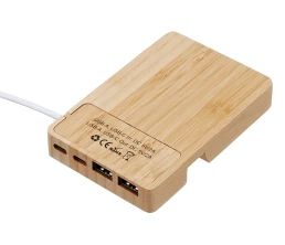 USB хаб «Memo», 2*USB, 2*Type C, бамбук