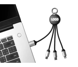 Зарядный кабель 3-в-1 с подсветкой лого «Ion mini»