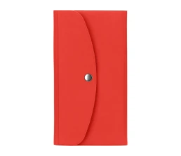 Органайзер для документов на кнопке с отделением для купюр и ручки, упаковка в индивидуальный пакет, красный/серый