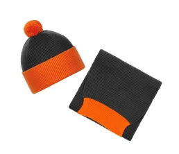 Шарф Snappy, темно-серый (антрацит) с оранжевым