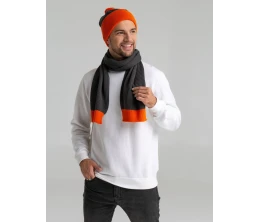 Шарф Snappy, темно-серый (антрацит) с оранжевым