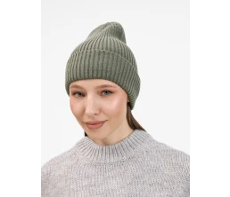 Шапка Catch Match без помпона, зеленая (полынь)