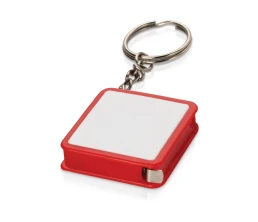 Брелок-рулетка, 1 м., белый/красный