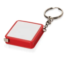 Брелок-рулетка, 1 м., белый/красный