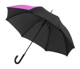 Зонт-трость Lucy 23" полуавтомат, черный/фуксия