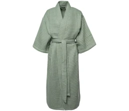 Халат вафельный женский Boho Kimono, зеленая мята