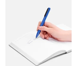 Ручка шариковая Lucenti с подсветкой логотипа, синяя