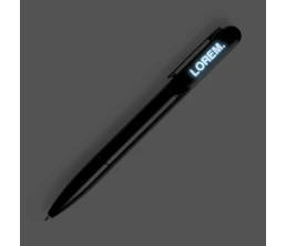 Ручка шариковая Lucenti с подсветкой логотипа, черная