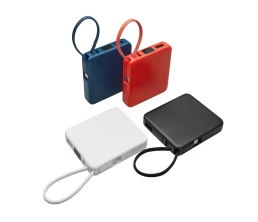 Внешний аккумулятор со встроенным кабелем USB-C «Дэнси», 5000 мАч, черный