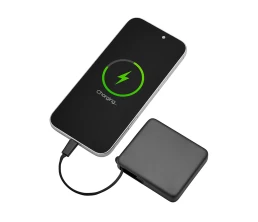 Внешний аккумулятор со встроенным кабелем USB-C «Дэнси», 5000 мАч, черный