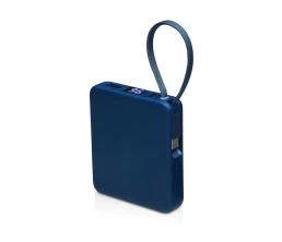 Внешний аккумулятор со встроенным кабелем USB-C «Дэнси», 5000 мАч, темно-синий