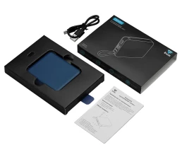 Внешний аккумулятор со встроенным кабелем USB-C «Дэнси», 5000 мАч, темно-синий