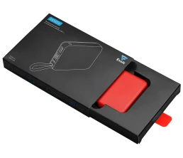 Внешний аккумулятор со встроенным кабелем USB-C «Дэнси», 5000 мАч, красный