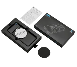 Магнитный беспроводной внешний аккумулятор со встроенными кабелями «Мэни»,быстаря зарядка, 10000 мАч, черный