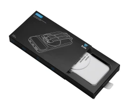 Магнитный беспроводной внешний аккумулятор со встроенными кабелями «Мэни»,быстаря зарядка, 10000 мАч, белый