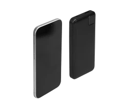 Внешний аккумулятор со встроенными кабелями «Фрэйм», 10000мач, черный