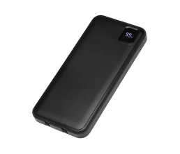 Внешний аккумулятор со встроенными кабелями «Фрэйм», 10000мач, черный