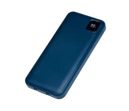 Внешний аккумулятор со встроенными кабелями «Фрэйм», 10000мач, темно-синий