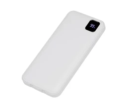 Внешний аккумулятор со встроенными кабелями «Фрэйм», 10000мач, белый