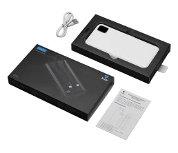 Внешний аккумулятор со встроенными кабелями «Фрэйм», 10000мач, белый