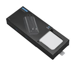 Внешний аккумулятор со встроенными кабелями «Фрэйм Про», быстрая зарядка, 20000мач, белый