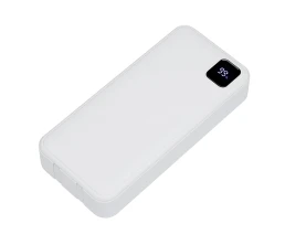 Внешний аккумулятор со встроенными кабелями «Фрэйм Про», быстрая зарядка, 20000мач, белый