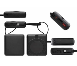 Магнитный беспроводной внешний аккумулятор c подсветкой лого «Энчант», 10000 мАч, черный