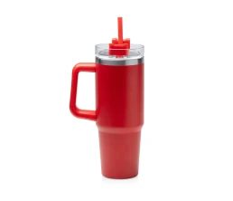 Термокружка «Крэнстон» с двойными стенками из переработанной нержавеющей стали, красный