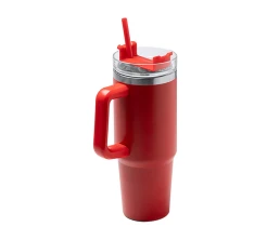 Термокружка «Крэнстон» с двойными стенками из переработанной нержавеющей стали, красный