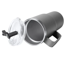 Термокружка «Кенчер» с двойными стенками из нержавеющей стали 304 и полипропилена, серый