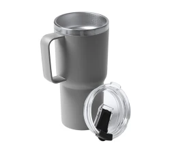 Термокружка «Кенчер» с двойными стенками из нержавеющей стали 304 и полипропилена, серый