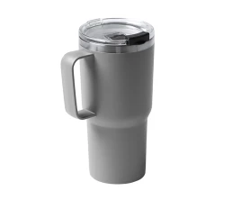 Термокружка «Кенчер» с двойными стенками из нержавеющей стали 304 и полипропилена, серый