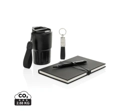 Термокружка Swiss Peak в комплекте с блокнотом, ручкой и брелком