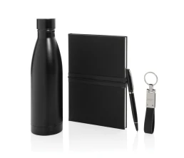 Термобутылка Swiss Peak в комплекте с блокнотом, ручкой и брелком