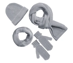 Набор Nordkyn Full Set с шарфом, светло-серый меланж