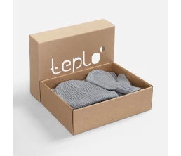 Набор Nordkyn Full Set с шарфом, светло-серый меланж