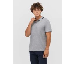 Рубашка поло унисекс Palermo, белая с темно-синим