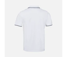 Рубашка поло унисекс Palermo, белая с темно-синим