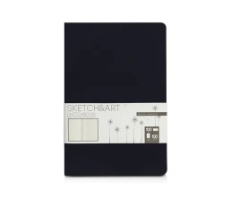 Скетчбук "Sketch & Art" в твердом переплете 143х216 мм, 100 л. черной бумаги 100 г/м2, черный