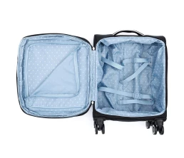 Чемодан TORBER НЕРО, чёрный, переработанный ПЭТ, 40 х 20 х 55 см, 37 л