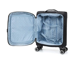 Чемодан TORBER НЕРО, чёрный, переработанный ПЭТ, 40 х 20 х 55 см, 37 л