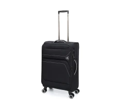 Чемодан TORBER НЕРО, чёрный, переработанный ПЭТ, 44 х 25 х 67 см, 63 л