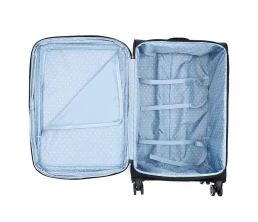 Чемодан TORBER НЕРО, чёрный, переработанный ПЭТ, 48 х 28 х 79 см, 90 л