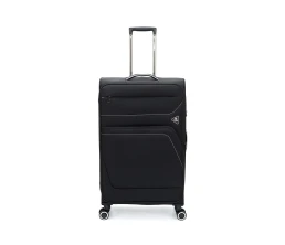 Чемодан TORBER НЕРО, чёрный, переработанный ПЭТ, 48 х 28 х 79 см, 90 л