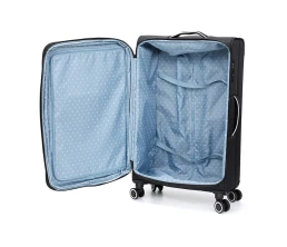 Чемодан TORBER НЕРО, чёрный, переработанный ПЭТ, 48 х 28 х 79 см, 90 л