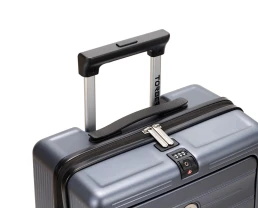 Чемодан TORBER БАЙКАЛ, тёмно-серый металлик, поликарбонат, 37,5 x 20 х 54 см, 37 л