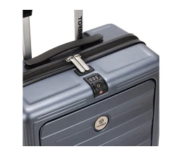 Чемодан TORBER БАЙКАЛ, тёмно-серый металлик, поликарбонат, 37,5 x 20 х 54 см, 37 л
