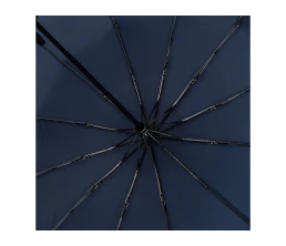 Зонт складной мужской TORBER, автомат, 3 сложения, синий, каркас сталь/файбергласс, эпонж, пластиковая ручка, диаметр 103 см